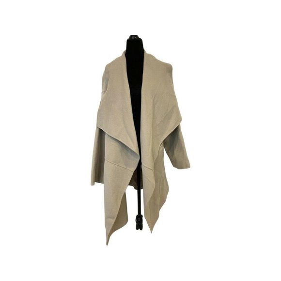 NWT $550 AllSaints Adalee Wool Blend Wrap Coat Oatmeal Sz M (Missing Belt) - Picture 4 of 5